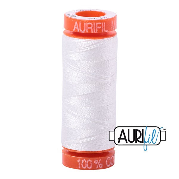 50wt Aurifil Natural White 100% Cotton Mako Thread #BMK50SP200-2021 Thread Aurifil   