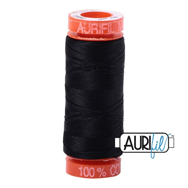 50wt Aurifil Black 100% Cotton Mako Thread #BMK50SP200-2692 Thread Aurifil   