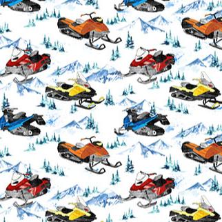 Winter Sports Snowmobile 27243-10 Fabrics Northcott   