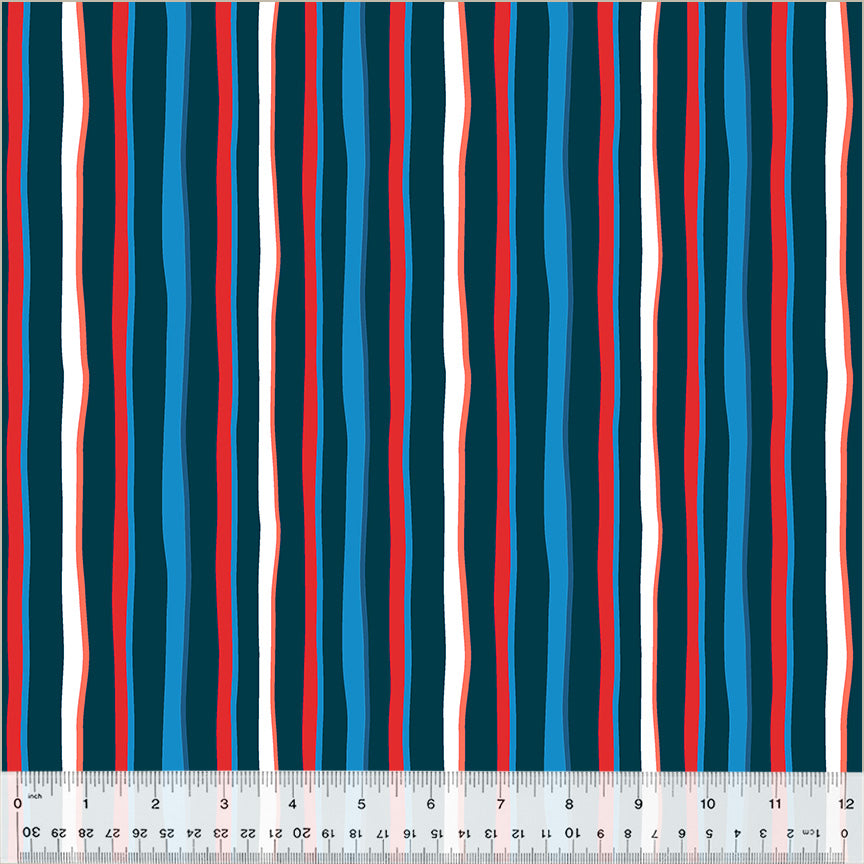 Cross Country Red and Blue Stripe 54510D-1 Fabrics Windham Fabrics