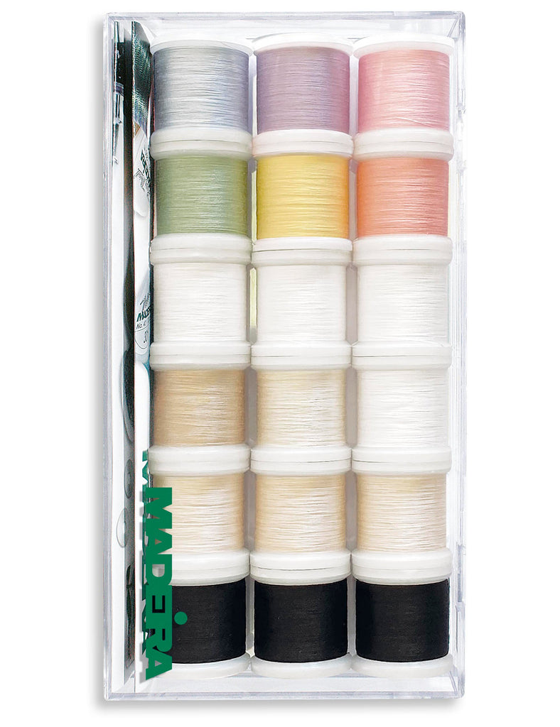 Cotona 80 - 220-yard (200m) Assortment Box, 18 spools, 10 colors Thread Assortment Boxes Madeira Quilting Thread