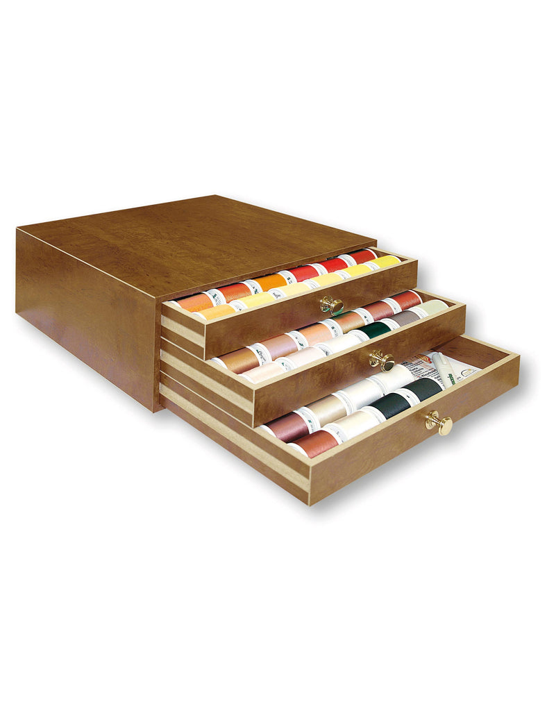 Sensa Green 40 - 3 Drawer Treasure Chest, 120 1100 Yard (1000m) Spools Thread Assortment Boxes Madeira Quilting Thread