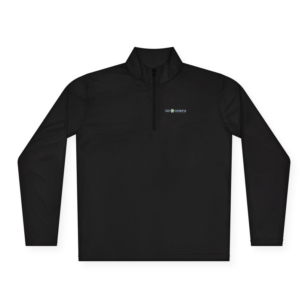 Stripology Quarter-Zip Pullover Long-sleeve Printify XS Black