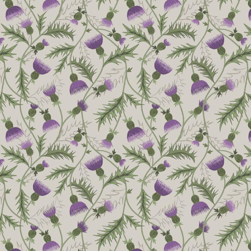 Lewis & Irene All Over Thistle Cream 108" Wide Backing Fabric - W18 - 3 YARD Fabrics Lewis & Irene