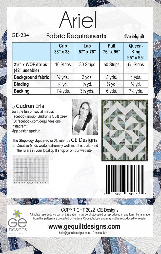 Ariel - 2-1/2" Strip Pattern PDF 234 Pattern GE Designs   