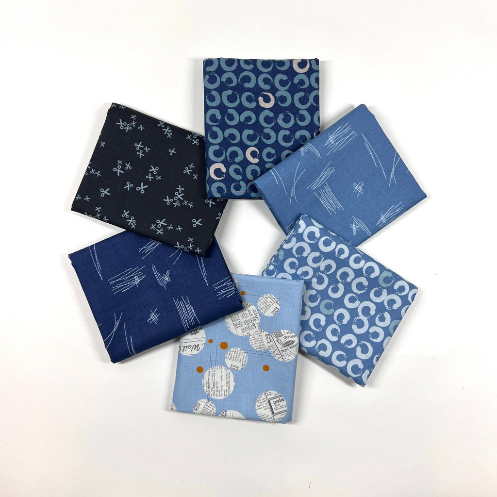 Bluish Half Yard Bundle - TENT SALE Fabrics Moda Fabrics