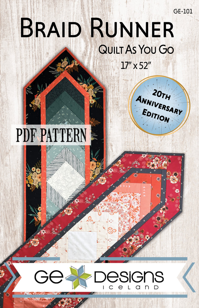 Braid Runner PDF Pattern Quilt As You Go 101 Pattern GE Designs   