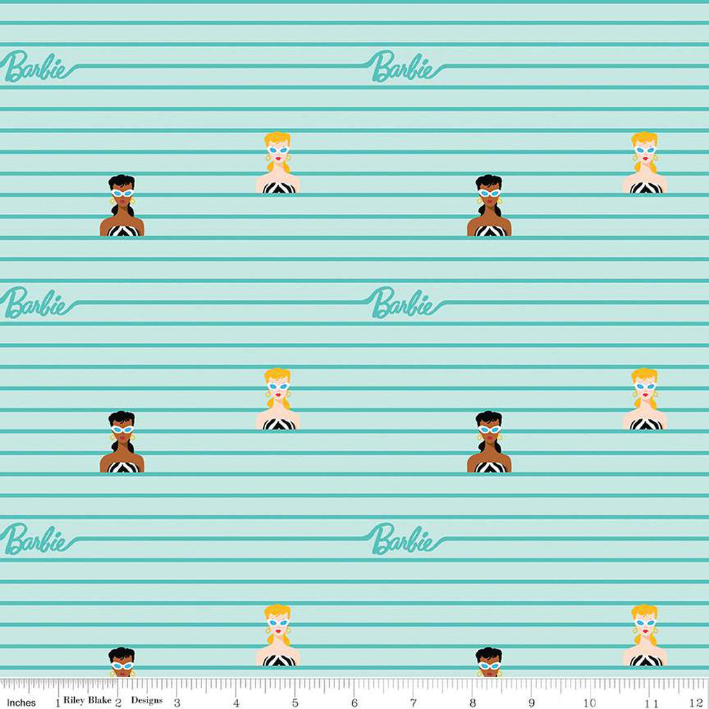 Barbie World Stripe Powder C15022 Fabrics Riley Blake   