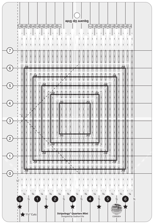 The whole Stripology Quarters MINI ruler