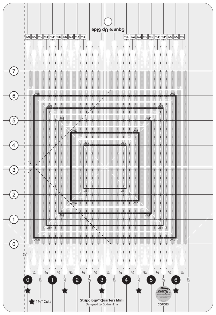 Stripology® Quarters MINI Ruler CGRGE4 Rulers Checker   