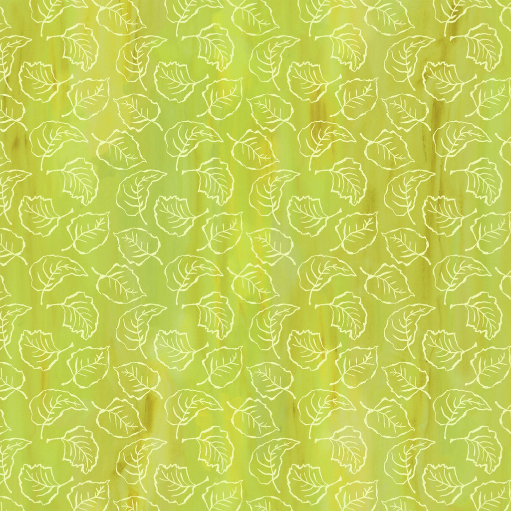 Spring in the Northwoods Lt Green Stained Glass Leaves T-25-14 Fabrics P&B Textiles