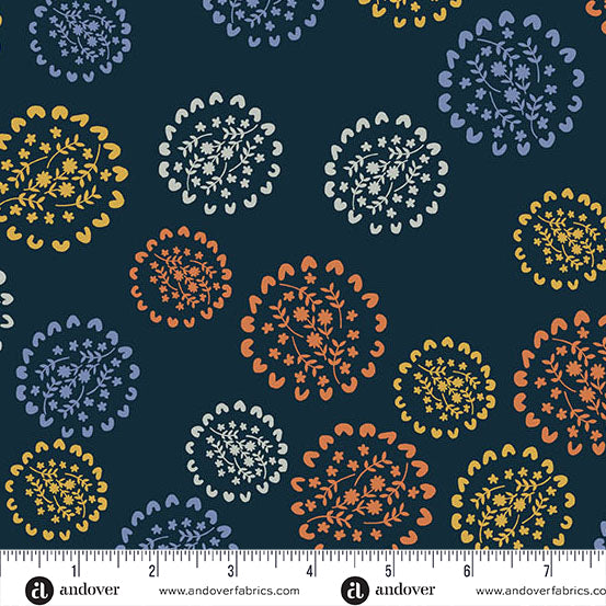 Andover Fabrics Conway Cottage Navy 108" Wide Backing Fabric - AW-1423-K - 1 YARD CUT Fabrics Andover Fabrics