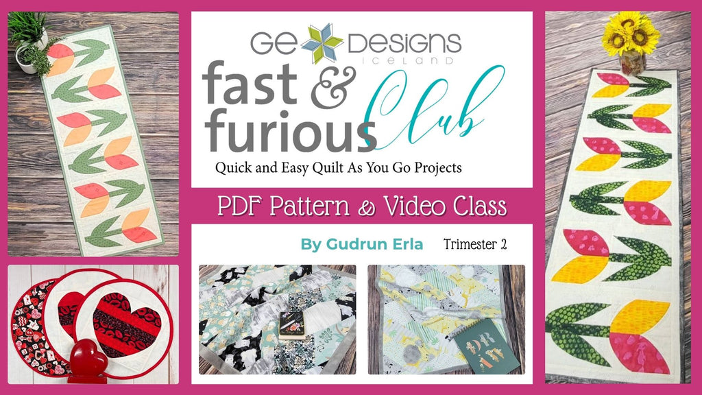 Fast & Furious Club Season 4 - Trimester 2 Package, 3 Quilt-As-You-Go Patterns & Video Classes Pattern GE Designs   