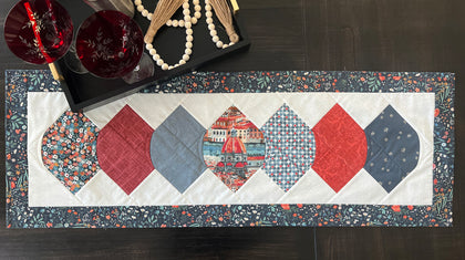 Diamond Drop Table runner, a finished Quilt As You Go project