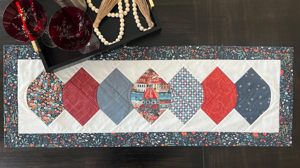 Diamond Drop Table runner - Pattern and video class Pattern GE Designs   