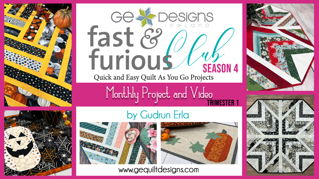 Fast & Furious Club Season 4 - Trimester 1 Package, 3 Quilt-As-You-Go Patterns & Video Classes Pattern GE Designs   