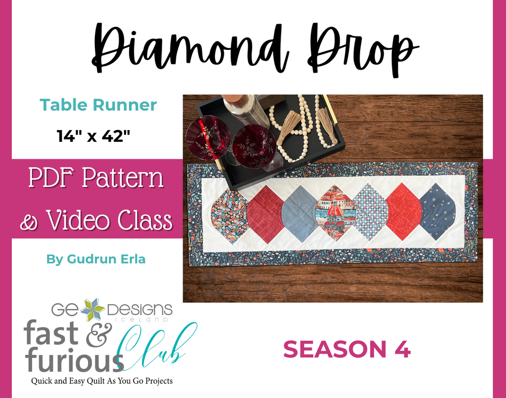 Diamond Drop Table runner - Pattern and video class Pattern GE Designs   