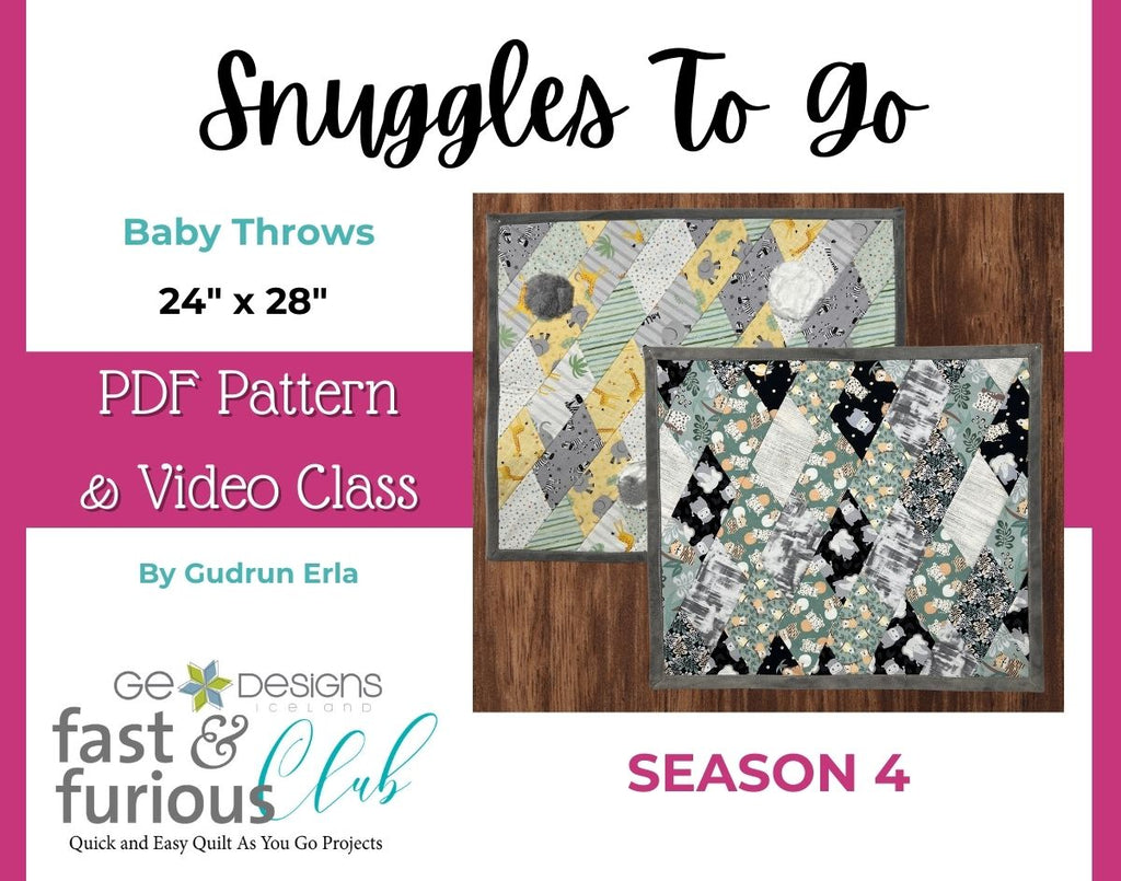 Snuggles To Go Baby Throw quilt - Pattern and video class Pattern GE Designs   