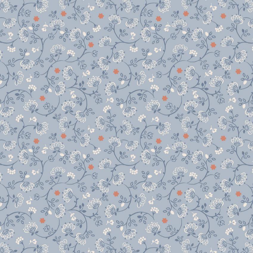 Lewis & Irene Flower Chains Blue 108" Wide Backing Fabric - W20 - 3 YARD Fabrics Lewis & Irene