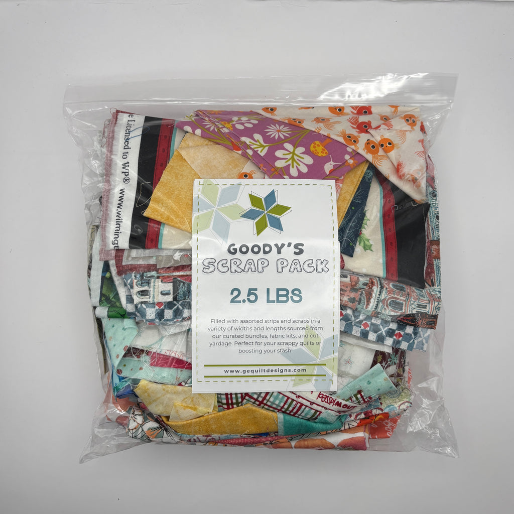 Goody's Scrap Pack - 2.5 lbs of Assorted Quilting Strips & Scraps Fabrics GE Designs