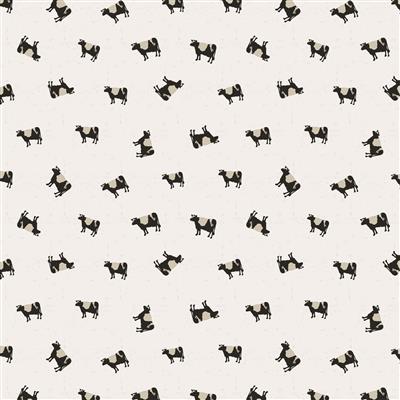 Happy Day Farm Cows Light Khaki Y3562-11 Fabrics Clothworks