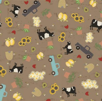 Happy Day Farm Life Light Brown Y3561-14 Fabrics Clothworks