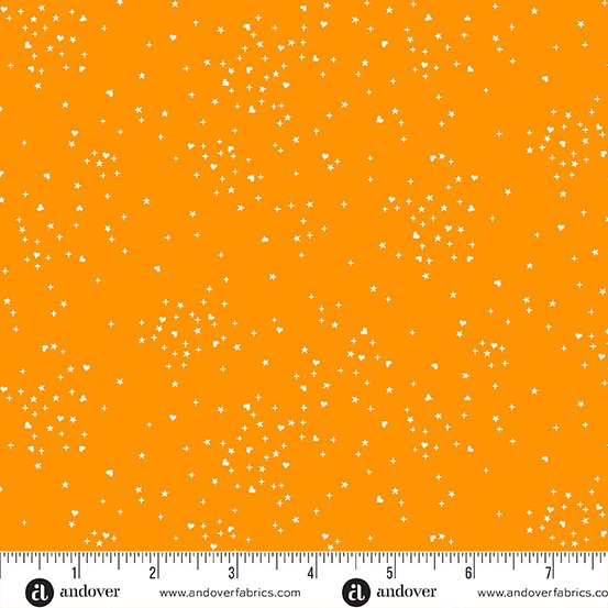 Heart Stars Orange A1091O Fabrics Andover