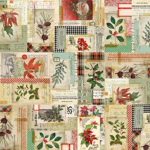 Free Spirit Fabrics Holidays Past Collage Multi 108" Wide Backing Fabrics - QBTH012 - 1 YARD Fabrics Free Spirit