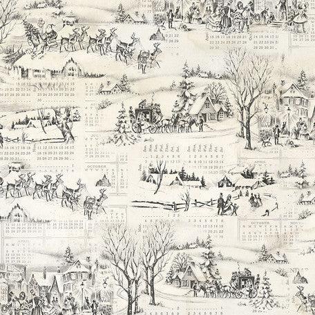 Holidays Past Winter Toile Neutral PWTH200 Fabrics Free Spirit   