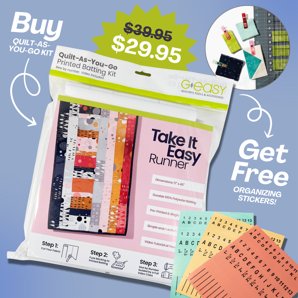 Quilt-As-You-Go Batting Kit - Take It Easy Runner (New Quilter Offer) Pattern GE Designs