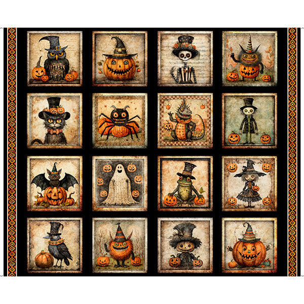 Jeepers Creepers Halloween Pictures Patches Panel 31008-J Fabrics QT Fabrics