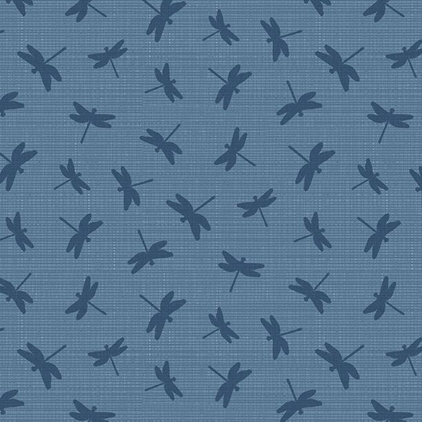 Lake Retreat Denim Blue Tossed Dragonflies 3057 59038 444 Fabrics Wilmington