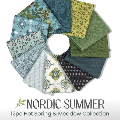 Nordic Summer Hot Spring and Meadow Half Yard Bundle 12 pc
