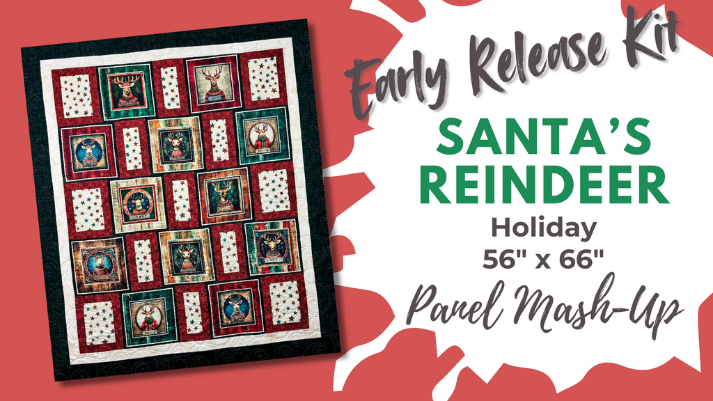 Santa's Reindeer Panel Kit Fabrics GE Designs