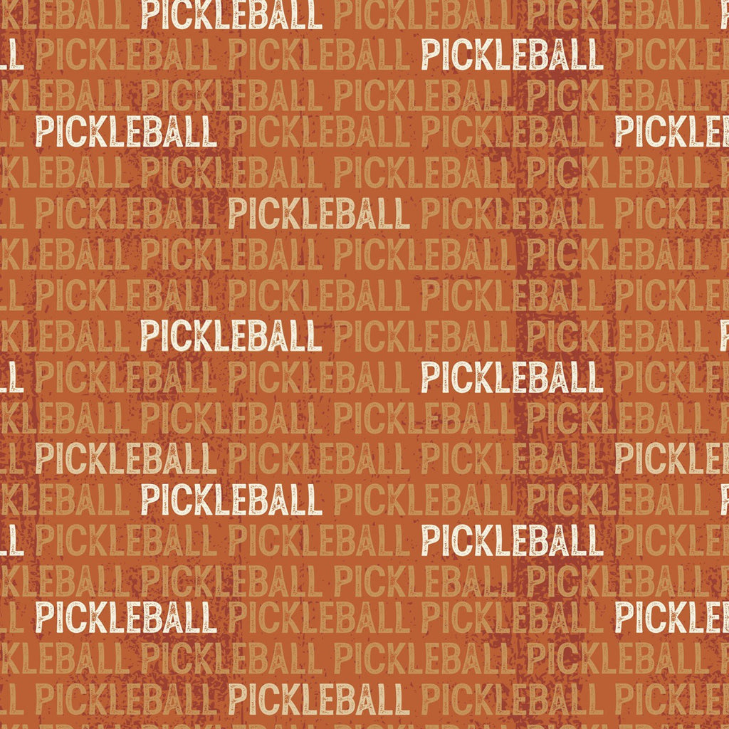 Pickleball Champ Tonal Text Rust 05269I Fabrics P&B Textiles