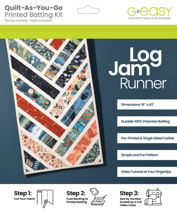 Quilt-As-You-Go Batting Kit - Log Jam Runner, quilting notion