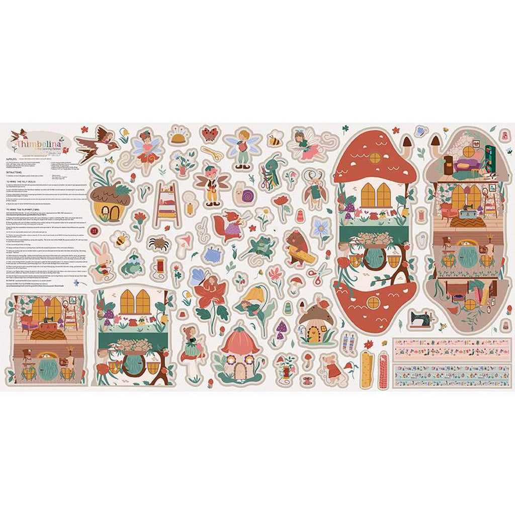 Thimbelina and the Sewing Fairies Felt Panel FT16868 Fabrics Riley Blake