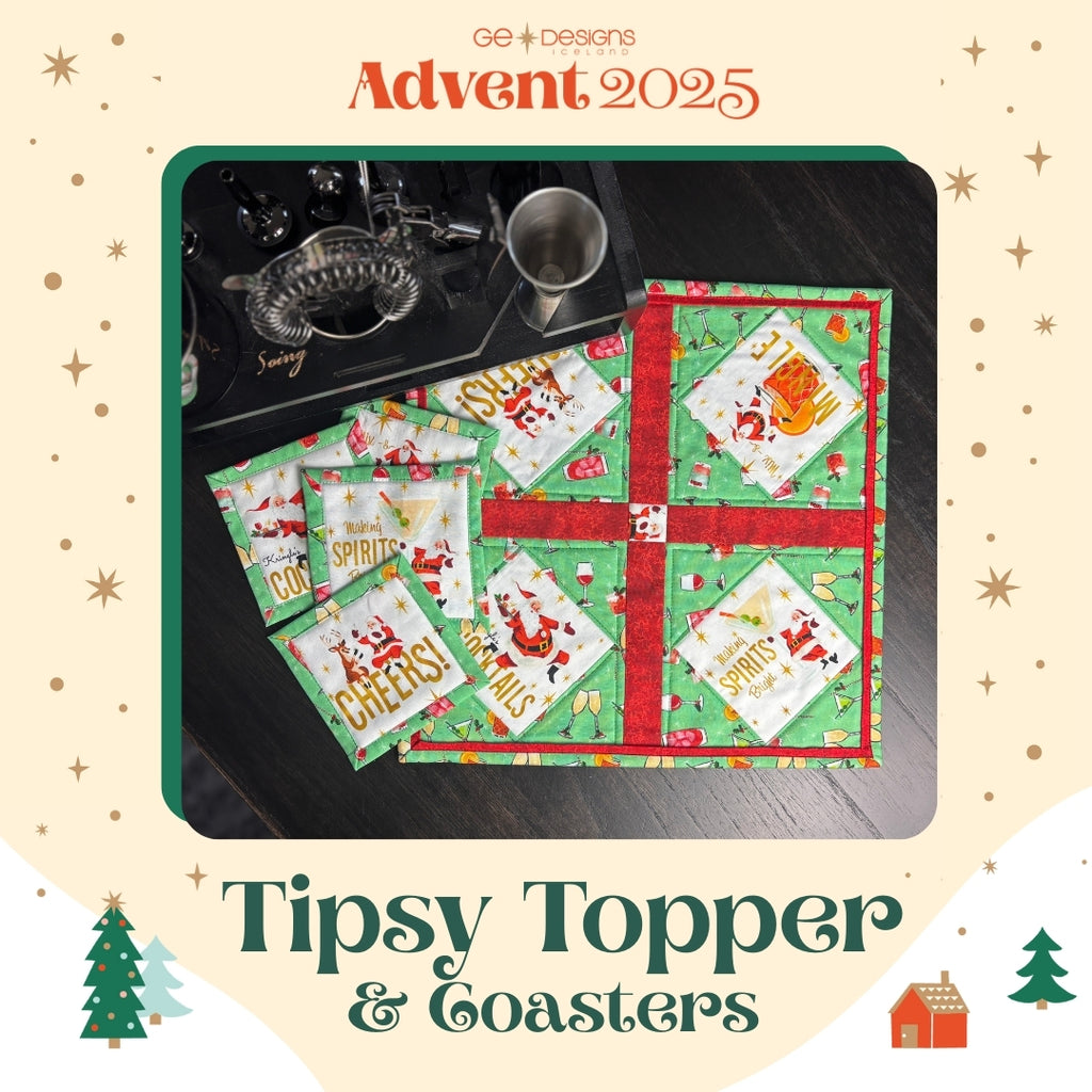 Advent 2025 Tipsy Topper and Coasters Pattern GE Designs