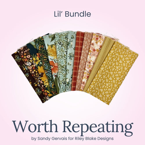 Worth Repeating Lil' Bundle, multicolor quilting fabric by Riley Blake