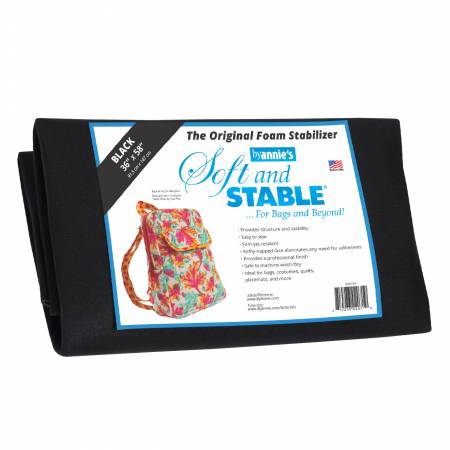 Soft and Stable Black 100% Polyester Foam Stabilizer 36in x 58in # PBASS1036 Bag Making By Annie