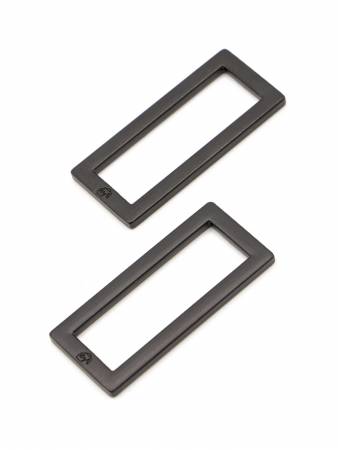 Rectangle Ring Flat 1-1/2in Black Metal Set of Two #HAR15RRBMTWO Bag Making By Annie