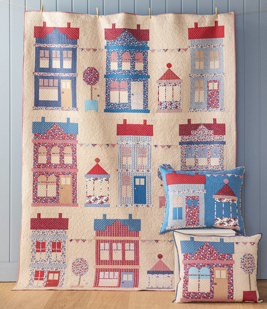 Tilda Village Life Stripologized quilt kit in Putty