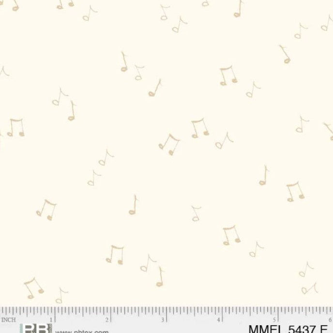 Merry Melody Music Notes Cream on Cream T-25-9 Fabrics P&B Textiles