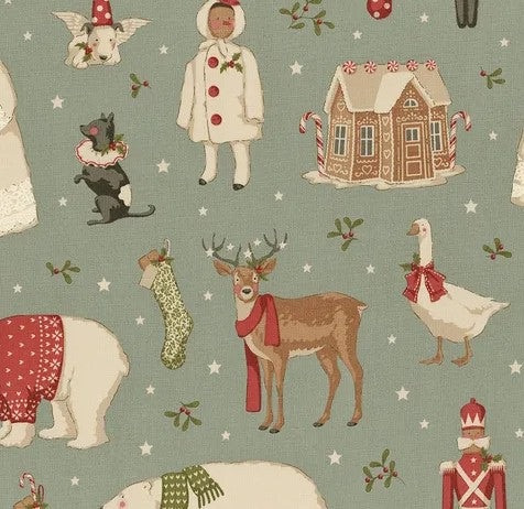Tilda Merry Little Christmas Winter Friends Duckegg - 100630 Fabrics Tilda