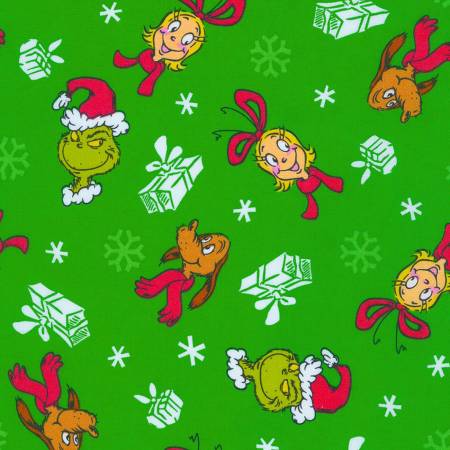 How the Grinch Stole Christmas Green ADE-74861-7 Fabrics Robert kaufman