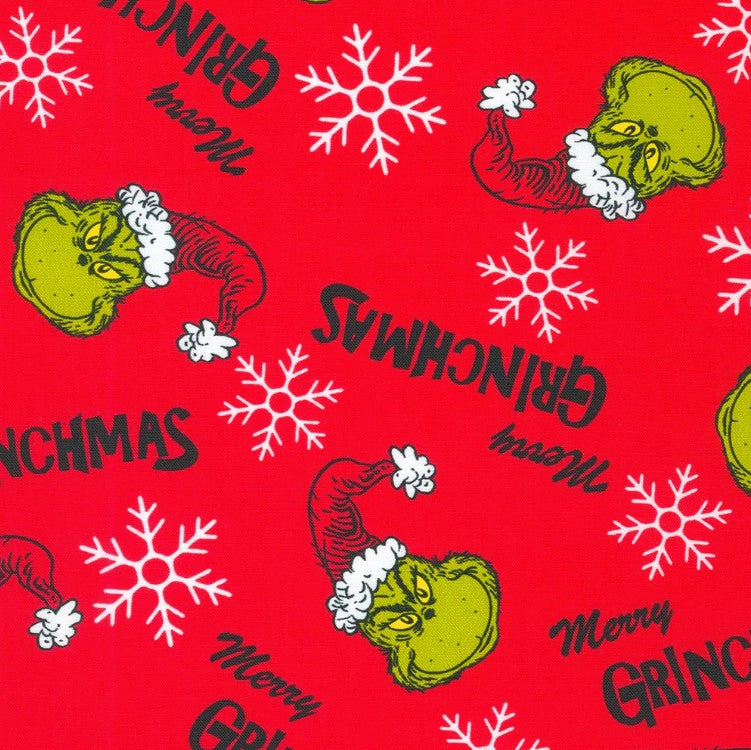 How the Grinch Stole Christmas Red ADE-20995-223 Fabrics Robert kaufman