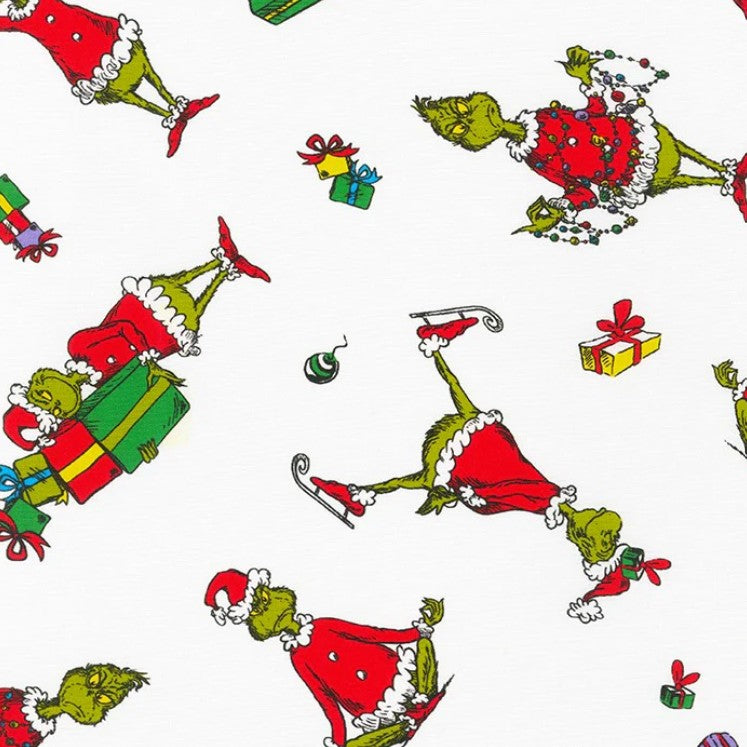 How the Grinch Stole Christmas White 20996-223 Fabrics Robert kaufman