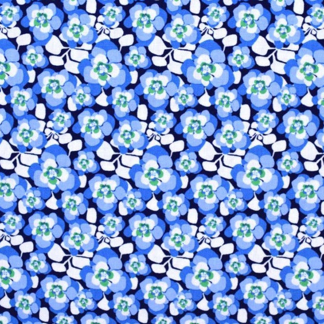 Margo Packed Floral Blue Y3664-24 - T-25-54 Fabrics Clothworks