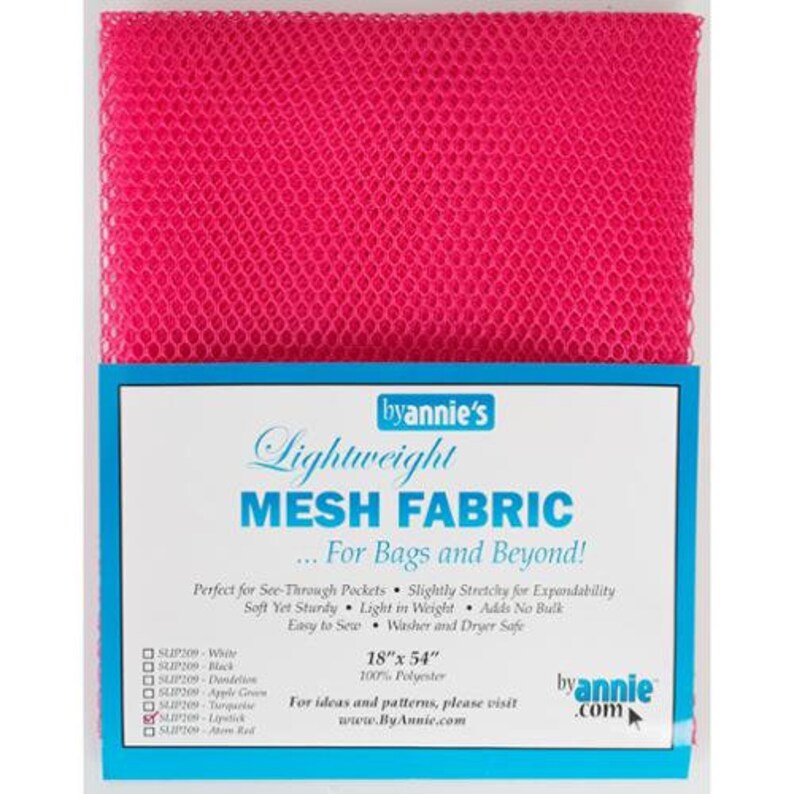 Lightweight Mesh Fabric - Lipstick  Checker   