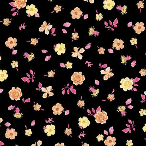 Jona's Garden Mini Tossed Flowers Orange/Pink JGAR 5387 KOP W82 Fabrics P&B Textiles